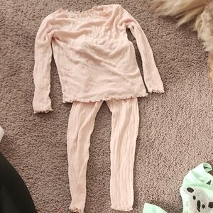 Like New Vaenait Baby Pink Ribbed Pajama Set